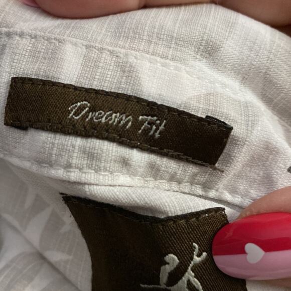 Toes to the Nose Hawaiian shirt grey white mens size large linen blend - Picture 9 of 10